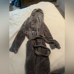 Cozy Gray Hooded Robe